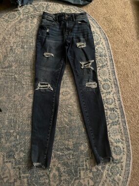 maurice’s Women’s Dark Blue Distressed Skinny Jeans